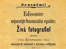 Pozv�nka na prvn� prom�t�n� filmu v Praze v ��jnu 1896.