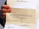 Ministr kultury Daniel Herman obdrel dopis z Kanceláe prezidenta republiky,...