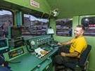 Kabina strojvdce motorové lokomotivy Kyklop (26. íjna 2016)