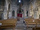 Poniený kostel ve mst Bartella, které dobyla irácká armáda (22. íjna 2016)