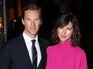 Benedict Cumberbatch a Sophie Hunterová (Londýn, 24. íjna 2016)