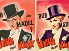 Adina Mandlová na plakátu k filmu Holka nebo kluk? (1938) a Martha Issová v...
