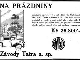 Tatra 57, reklama v časopise Motor Revue
