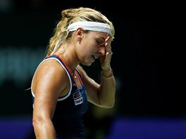 ZKLAMANÁ. Slovenská tenistka Dominika Cibulková v úvodním utkání Turnaje mistry