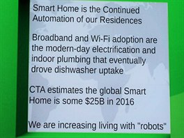 Chytrá domácnost podle odhad Asociace spotební elektroniky (CTA) dosáhne v...