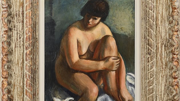 Alfréd Justitz: Akt dívky (1925). Obraz se začne dražit na částce 1,2 milionu korun.