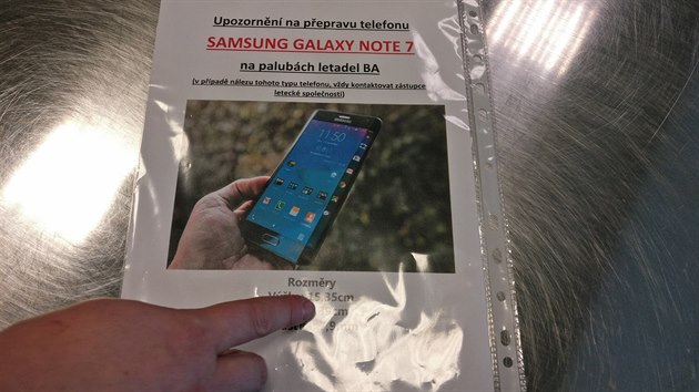 pln zkaz Samsungu Note 7 na palubch letadel
