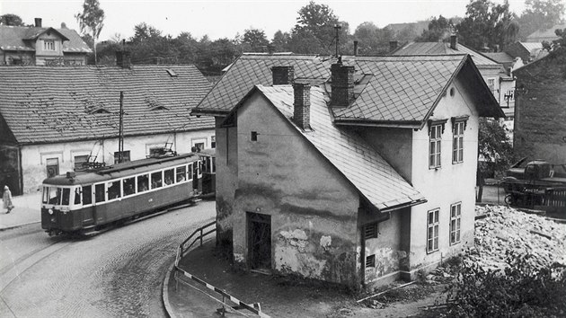 Zatka tramvaje v ulici K.Sliwki stc do dnen Ostravsk ulice v Karvin-Frytt.