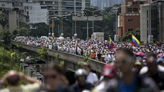 Demonstrace za odvolání venezuelského prezidenta Nicoláse Madura v Caracasu...