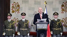 Bývalý prezident Václav Klaus vystoupil 28. íjna na praském Vítkov na...