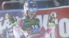 OPT DRUHÁ. Americká reprezentantka Mikaela Shiffrinová nestaila na vítzku...