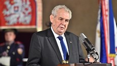 Prezident Miloš Zeman hovoří při příležitosti svátku Dne vzniku samostatného...
