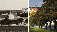 B�evnovský klá�ter v roce 1893 a dnes