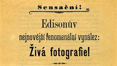 Pozvánka na první promítání filmu v Praze v íjnu 1896.