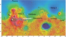 Dalí místa pistání przkumných sond na Marsu.