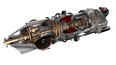 3D model ezu nového pokroilého turbovrtulového motoru GE Advanced Turboprop.