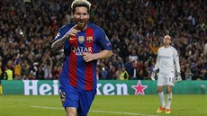 Lionel Messi z Barcelony práv dovril hattrick v utkání Ligy mistr proti...