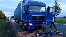 idi dodávky nepeil na Mlnicku stet s nákladním vozem (20.10.2016).