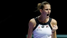 BOJOVNOST. Karolína Plí�ková na Turnaji mistry� v Singapuru.