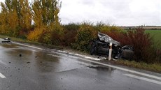 Pi elní sráce dvou aut u Velké Bystice na Olomoucku bylo ván zranno...