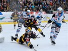 Momentka z utkání 17. kola hokejové extraligy mezi Litvínovem a Chomutovem.