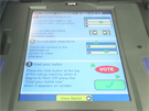 Úvodní obrazovka volebního terminálu s instrukcemi