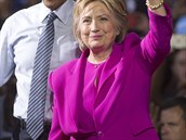 Clintonová během prezidentské kampaně (5. července 2016)