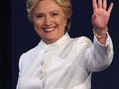 Clintonová na jedné ze závěrečných debat prezidentské kampaně (20. října 2016)