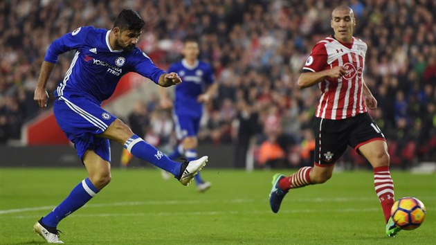 Diego Costa ml v zvru prvnho poloasu duelu se Southamptonem velkou anci, druhou branku Chelsea nepidal.