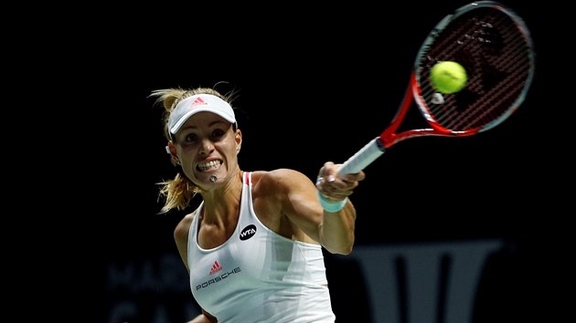 Německá  tenistka Angelique Kerberová  ve finále Turnaje mistryň v Singapuru.