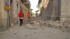 Zemtesení poniilo budovy ve mst Norcia (30. íjna 2016)