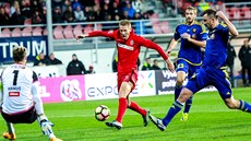 Michal koda slaví gól v brnnském dresu.  