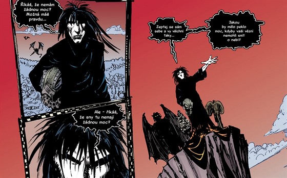Ukázka z celobarevného vydání knihy Preludia a Nokturna ze série Sandman