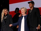 Hillary Clintonová se zpvakou Beyoncé a rapperem Jayem Z v Clevelandu