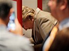 Kandidátka na prezidentku Hillary Clintonová volí v newyorském mst Chappaqua...