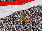 Desítky tisíc radikálních muslim vyly do ulic indonéské metropole Jakarty,...