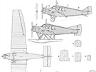 Nákres letounu Junkers F-13.