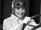 Chantal Poullain jako první eskoslovenská automobilová závodnice Elika...
