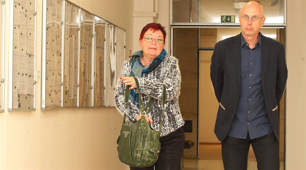 Hana Jení�ková a Jan Ha�ek p�ed soudem.