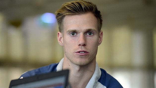 Obrnce Tom Kalas na reprezentanm srazu ped kvalifikac s Norskem.