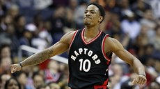 DeMar DeRozan z Toronta se raduje z povedené akce proti Washingtonu.