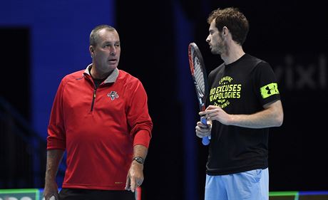 Andy Murray se svým kouem Ivanem Lendlem  na tréninku ped Turnajem mistr