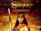 Vavinec Hradilek jako Arnold Schwarzenneger na plakátu k filmu Barbar Conan v...