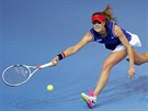 Francouzská tenistka Alizé Cornetová pi utkání fedcupového finále proti...
