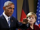 Americký prezident Barack Obama s nmeckou kanclékou Angelou Merkelovou (17....