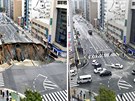 Rozsáhlý propad v centru japonské Fukuoky se podailo za jediný týden...