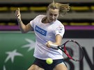 Petra Kvitová na tréninku ped finále Fed Cupu ve trasburku.