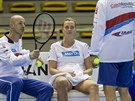 Petra Kvitová a Petr Pála na tréninku ped finále Fed Cupu ve trasburku.