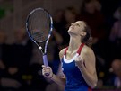 UF. Karolína Plíková slaví výhru v prvním zápase finále Fed Cupu