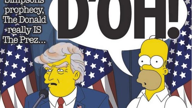 Britsk list The Sun pipomnl seril Simpsonovi, kter pedpovdal Trumpv triumf u ped lety. (10.listopad 2016)